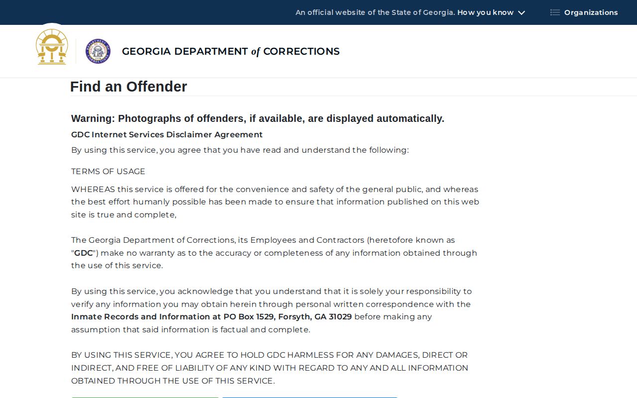 GDC Hancock County released inmate offender search
